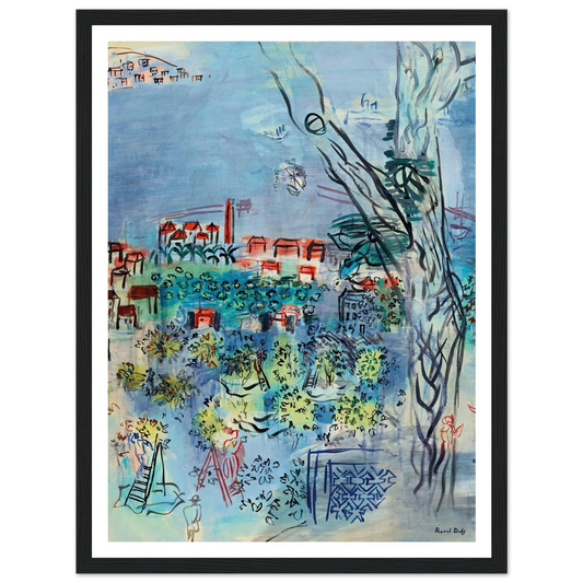 Etude pour Golfe-Juan (1926) Art Print | Raoul Dufy - Framed Poster - 30x40 cm / 12x16″ - Black frame