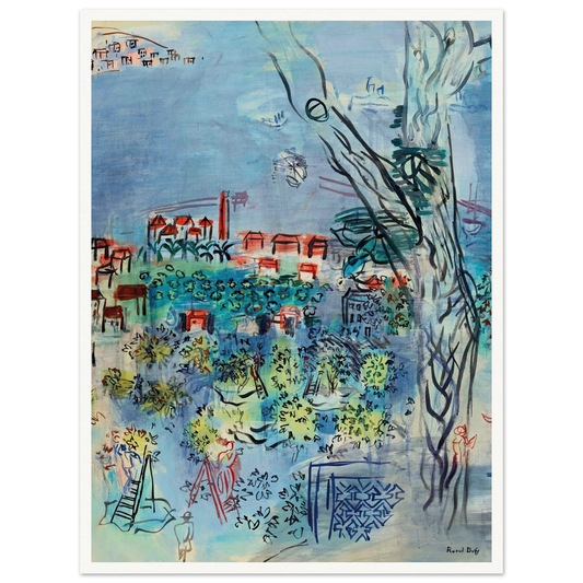Etude pour Golfe-Juan (1926) Art Print | Raoul Dufy - Framed Poster - 30x40 cm / 12x16″ - Black frame