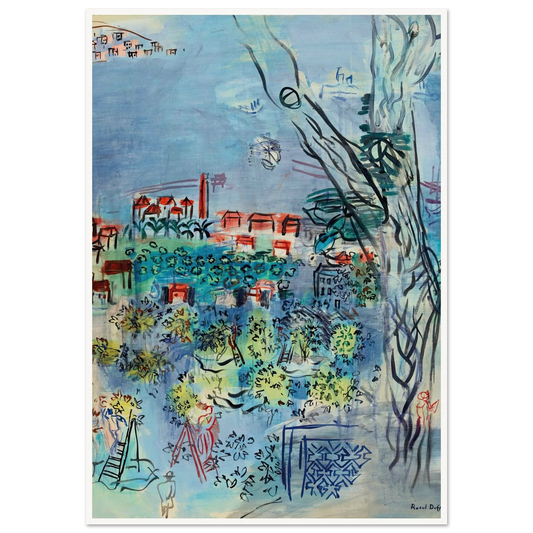Etude pour Golfe-Juan (1926) Art Print | Raoul Dufy - Framed Poster - 30x40 cm / 12x16″ - Black frame