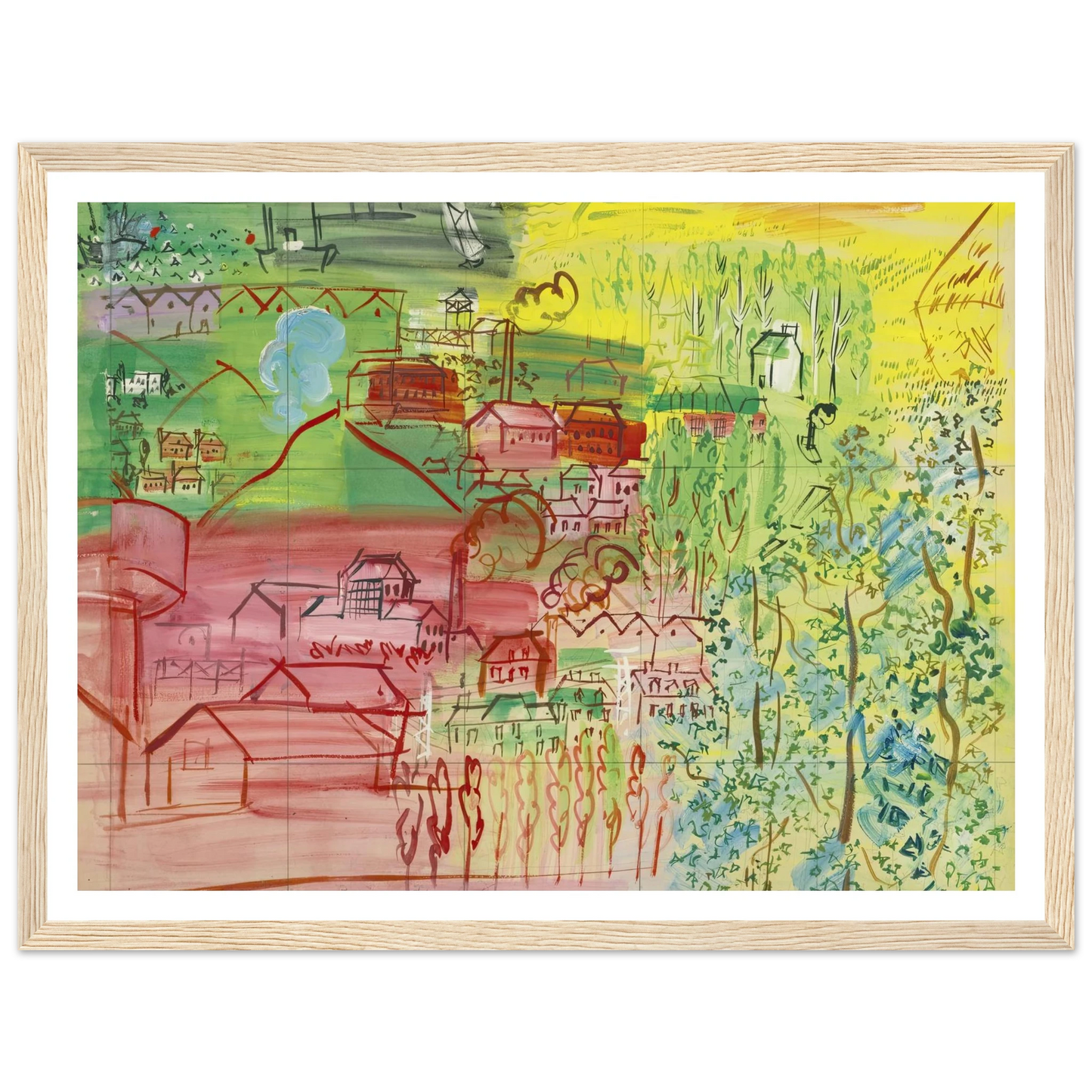 étude pour la fée electricité Art Print | Raoul Dufy - Framed Poster - 30x40 cm / 12x16″ - Black frame