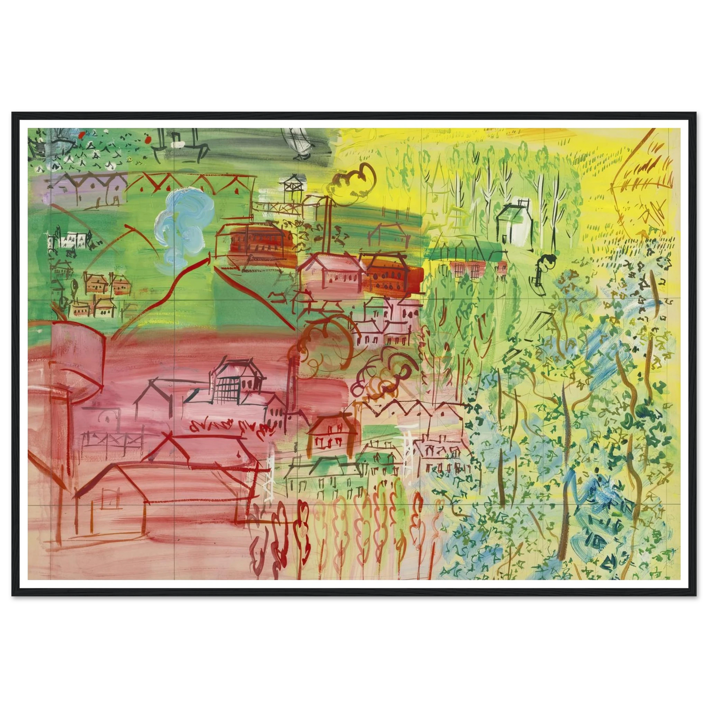 étude pour la fée electricité Art Print | Raoul Dufy - Framed Poster - 30x40 cm / 12x16″ - Black frame