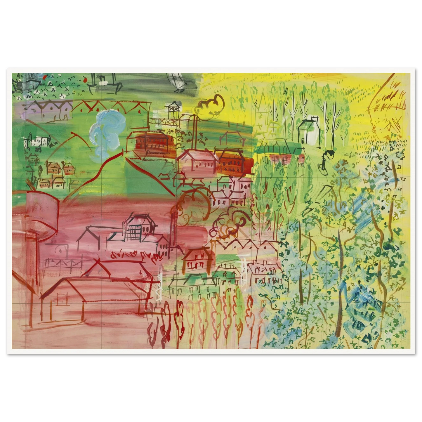 étude pour la fée electricité Art Print | Raoul Dufy - Framed Poster - 30x40 cm / 12x16″ - Black frame