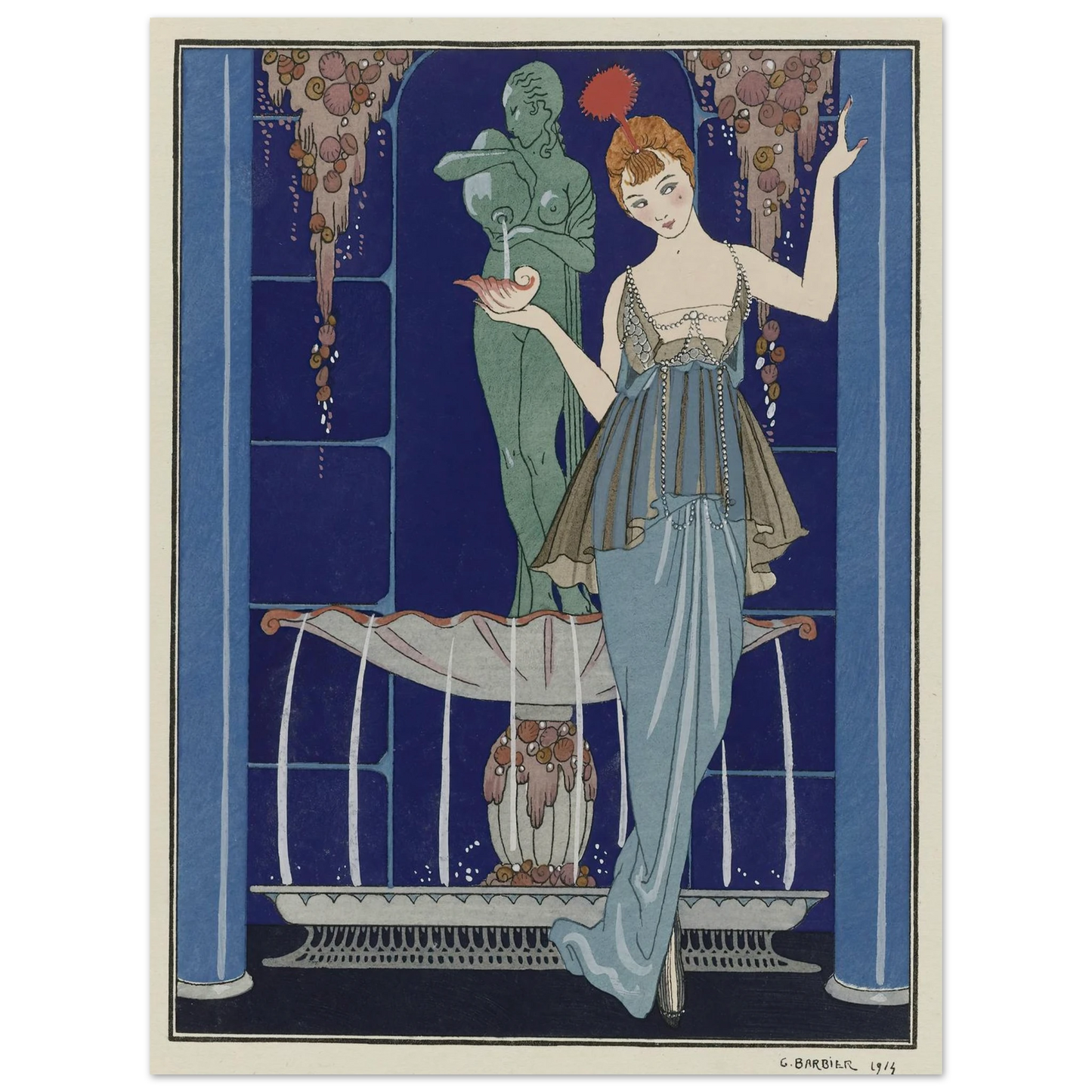 Evening Attire (1914) Art Print | George Barbier - Framed Poster - 30x40 cm / 12x16″ - Black frame