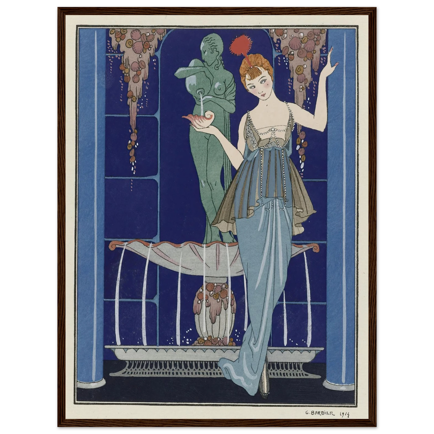 Evening Attire (1914) Art Print | George Barbier - Framed Poster - 30x40 cm / 12x16″ - Black frame