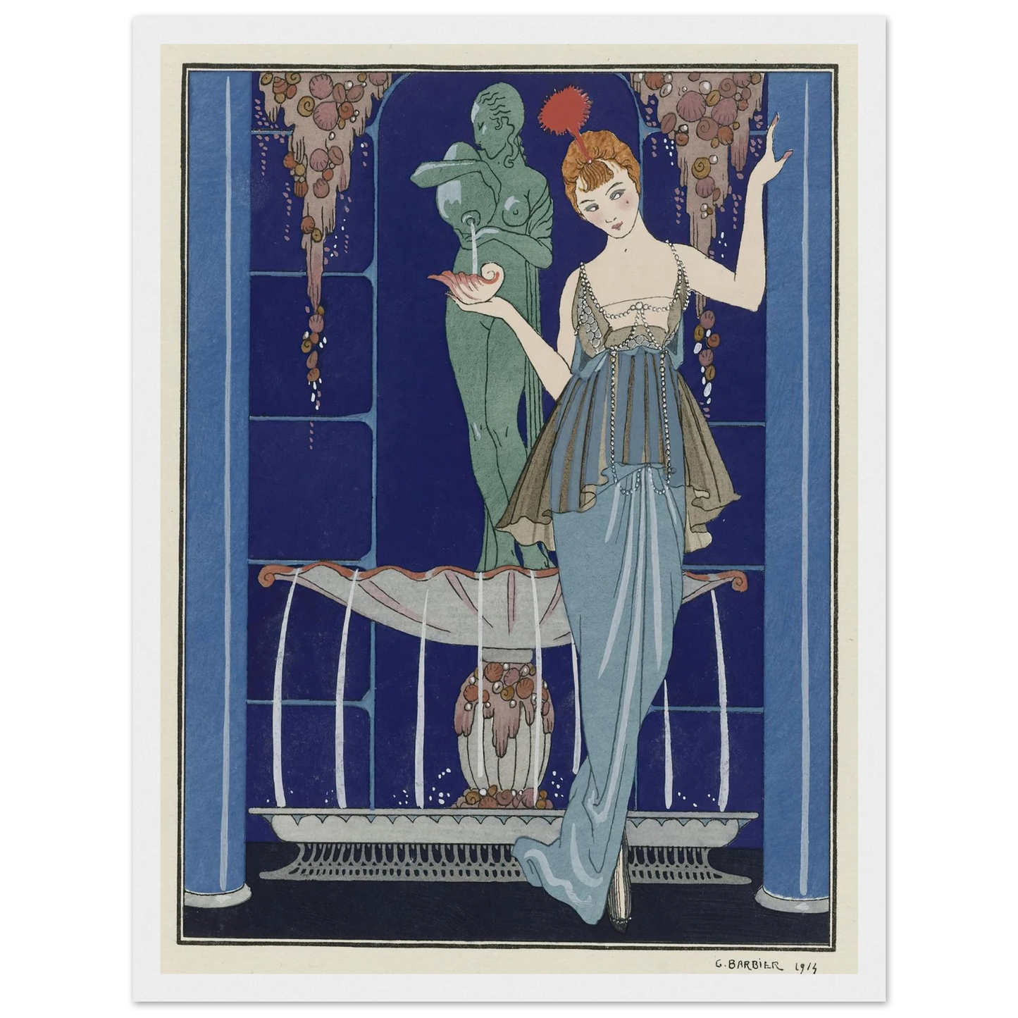 Evening Attire (1914) Art Print | George Barbier - Framed Poster - 30x40 cm / 12x16″ - Black frame