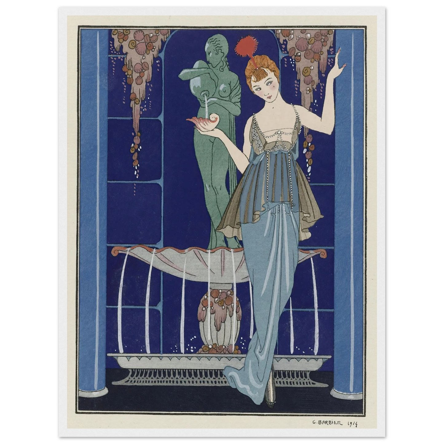 Evening Attire (1914) Art Print | George Barbier - Framed Poster - 30x40 cm / 12x16″ - Black frame