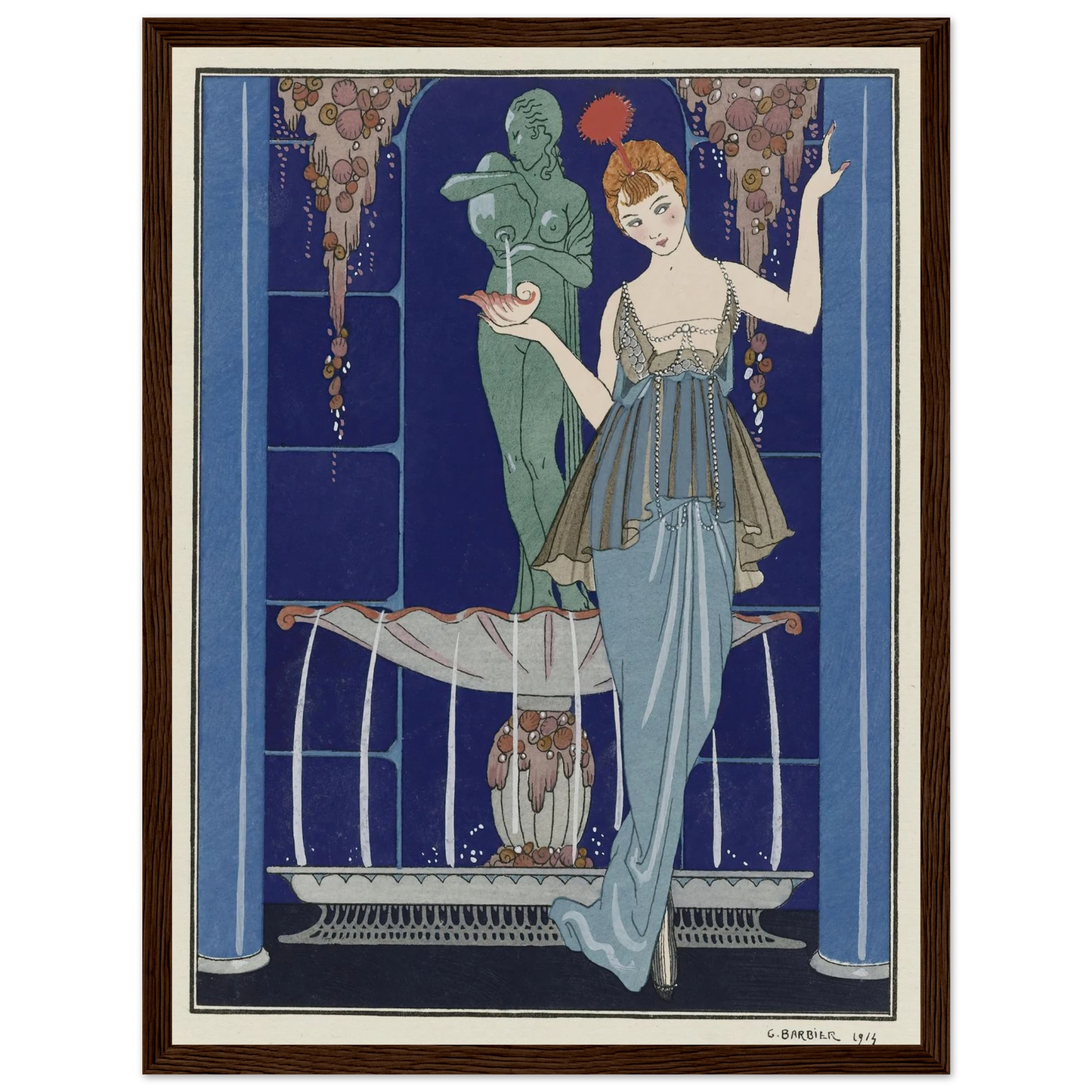 Evening Attire (1914) Art Print | George Barbier - Framed Poster - 30x40 cm / 12x16″ - Black frame