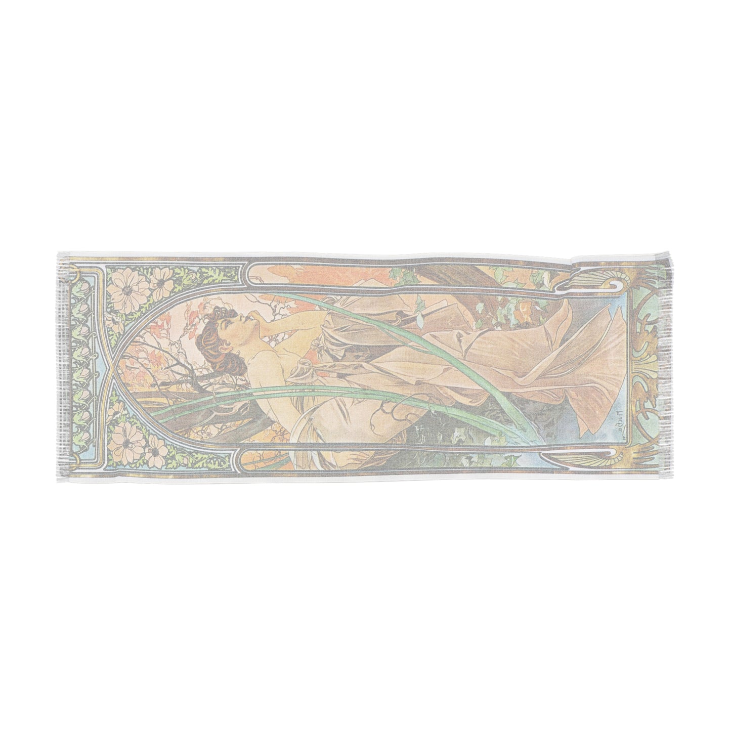 Evening Comtemplation | Alphonse Mucha Scarf – Art Nouveau Scarf - - 27" × 71'' - 
