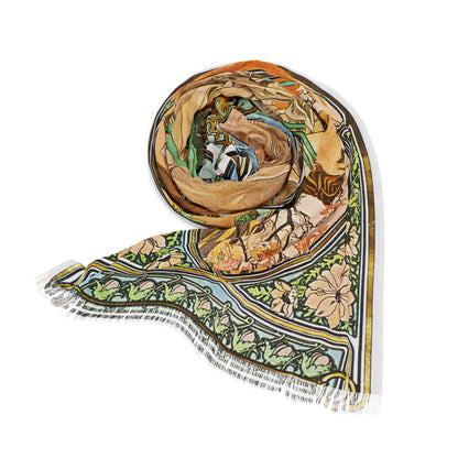 Evening Comtemplation | Alphonse Mucha Scarf – Art Nouveau Scarf - - 27" × 71'' - 