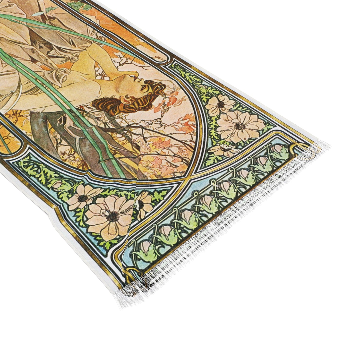 Evening Comtemplation | Alphonse Mucha Scarf – Art Nouveau Scarf - - 27" × 71'' - 