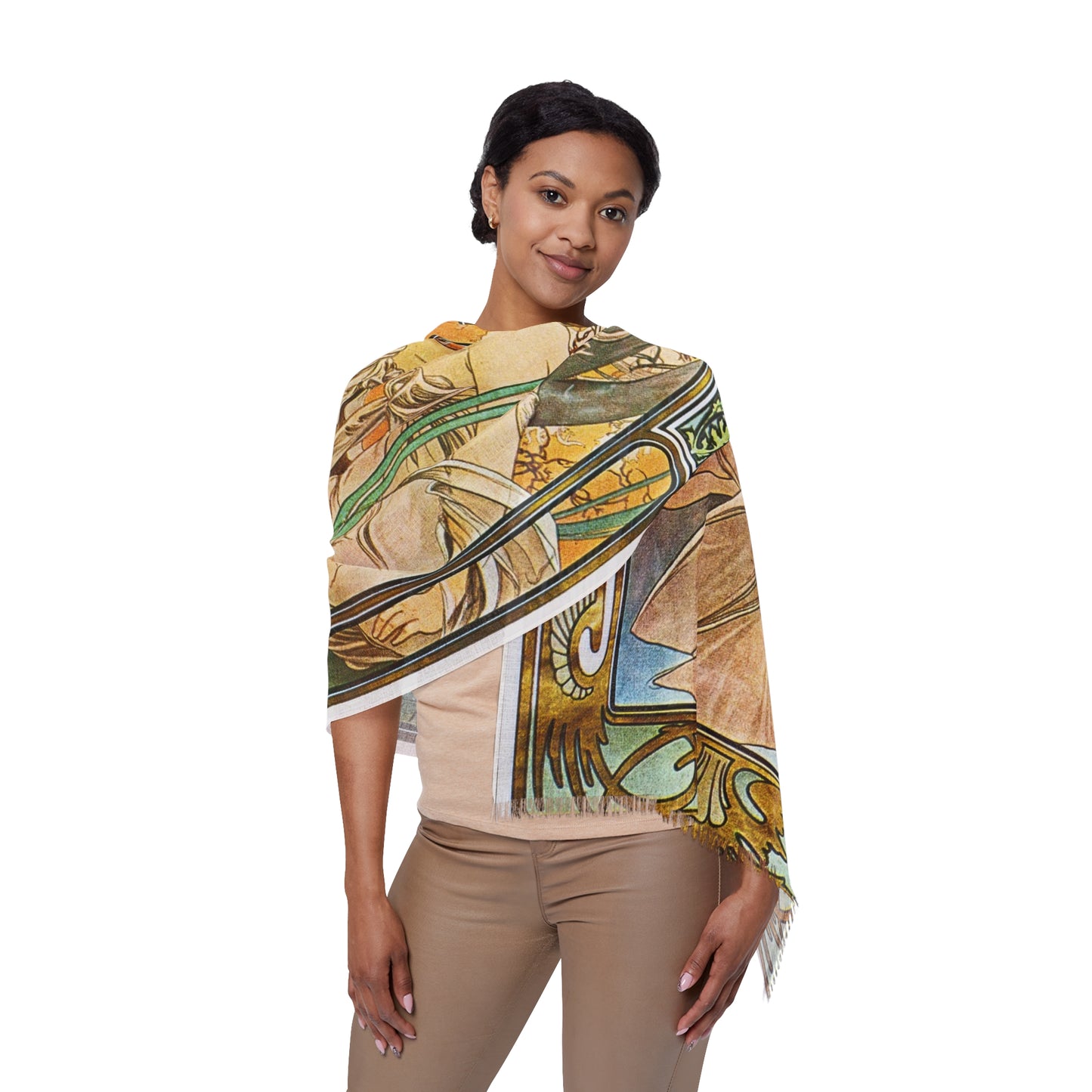 Evening Comtemplation | Alphonse Mucha Scarf – Art Nouveau Scarf - - 27" × 71'' - 