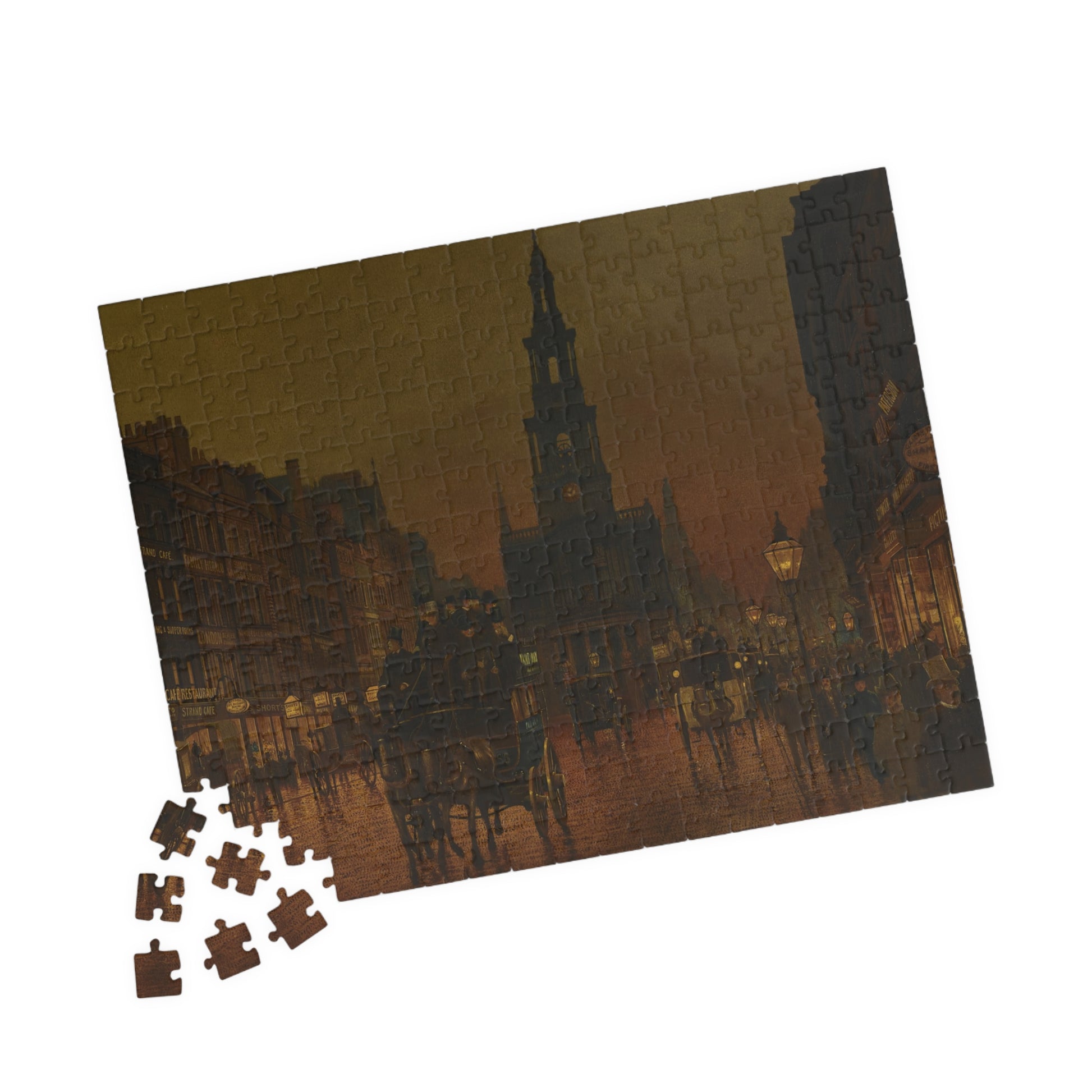 Evening on the strand, London Puzzle | John Atkinson Grimshaw - - 252 pcs (Horizontal) - 