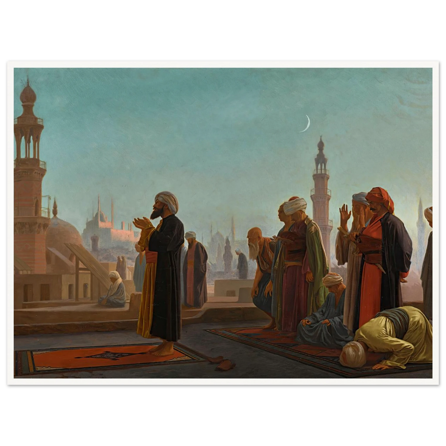 Evening Prayer, Cairo Art Print | Jean Leon Gerome - Framed Poster - 30x40 cm / 12x16″ - Black frame