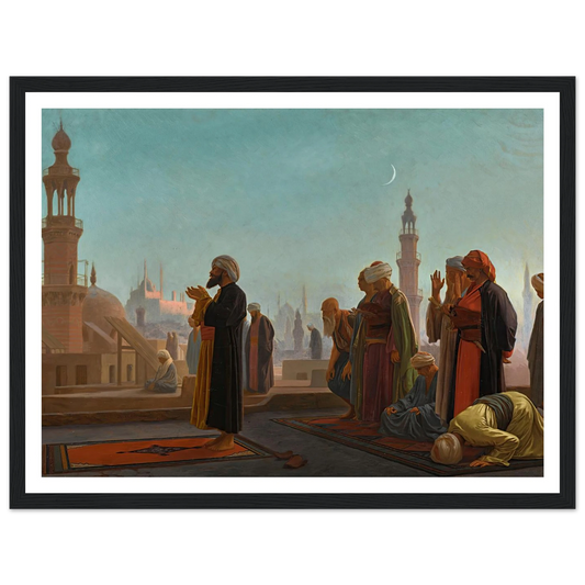 Evening Prayer, Cairo Art Print | Jean Leon Gerome - Framed Poster - 30x40 cm / 12x16″ - Black frame