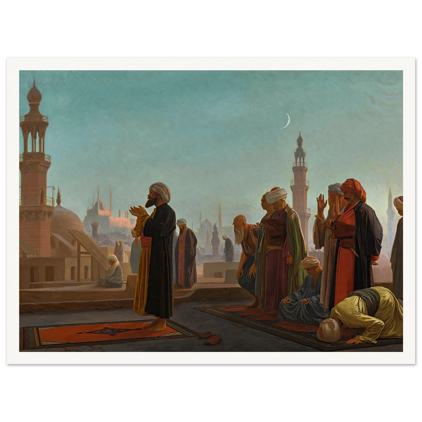 Evening Prayer, Cairo Art Print | Jean Leon Gerome - Framed Poster - 30x40 cm / 12x16″ - Black frame