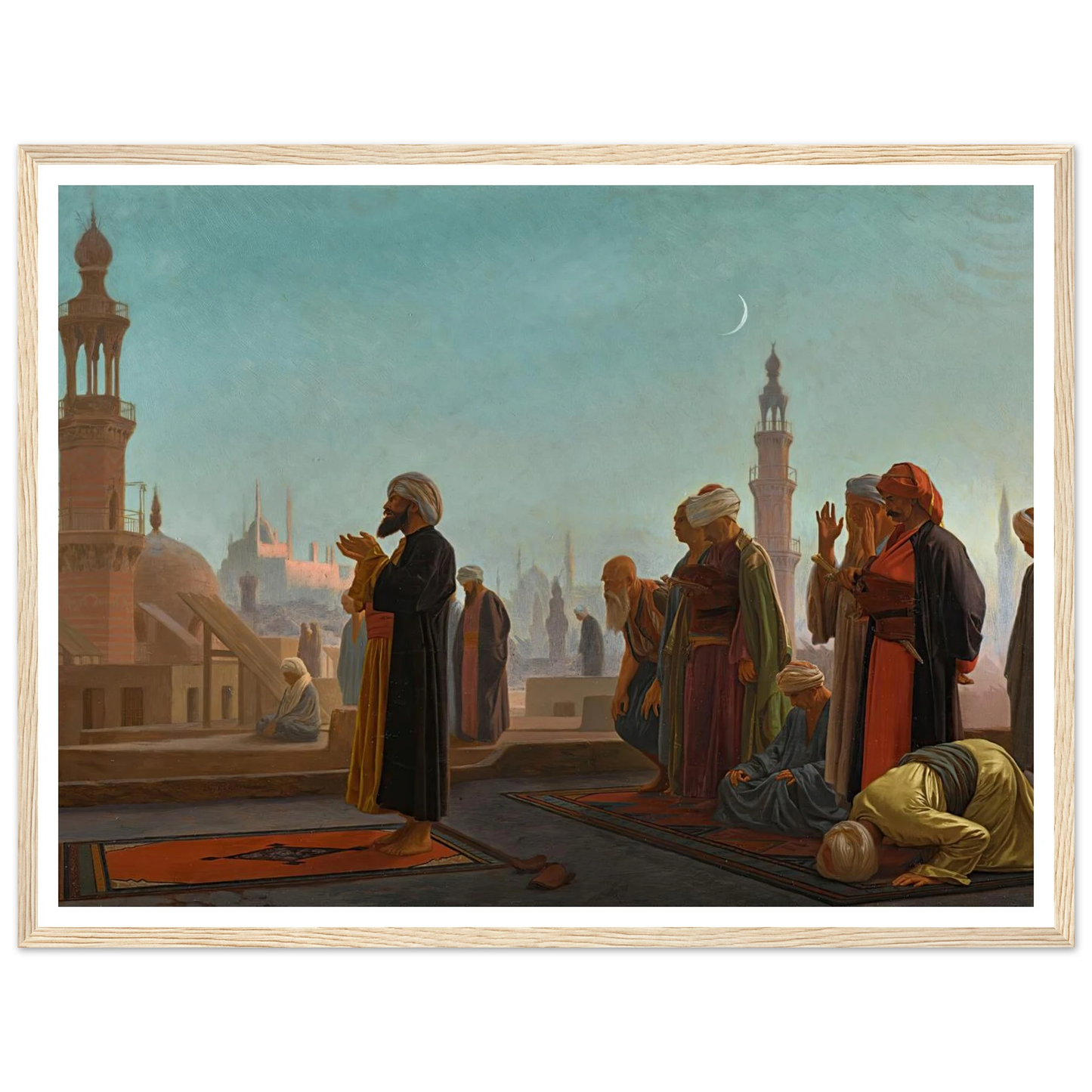 Evening Prayer, Cairo Art Print | Jean Leon Gerome - Framed Poster - 30x40 cm / 12x16″ - Black frame
