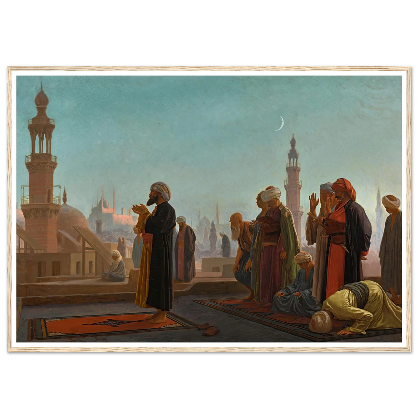 Evening Prayer, Cairo Art Print | Jean Leon Gerome - Framed Poster - 30x40 cm / 12x16″ - Black frame