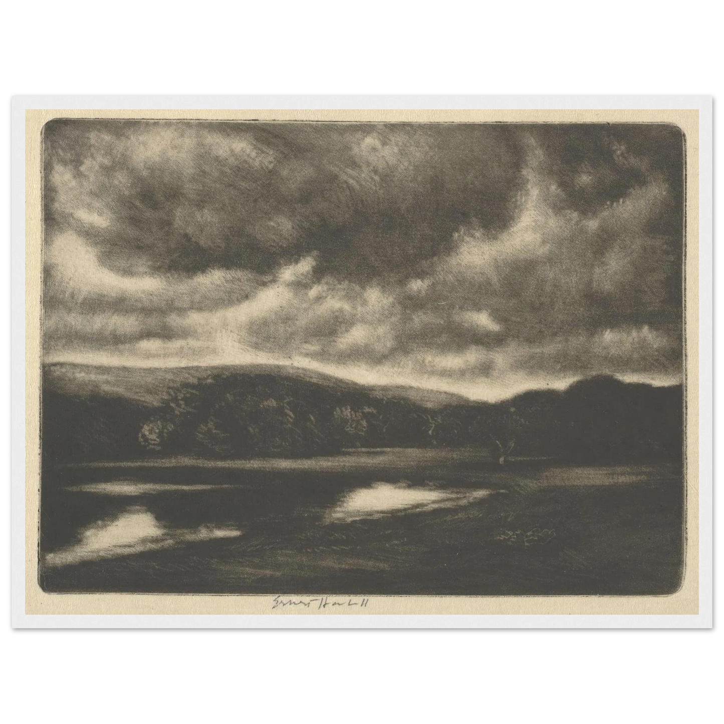 Evening Shadows (1919-1920) Art Print | Ernest Haskell - Framed Poster - 30x40 cm / 12x16″ - Black frame