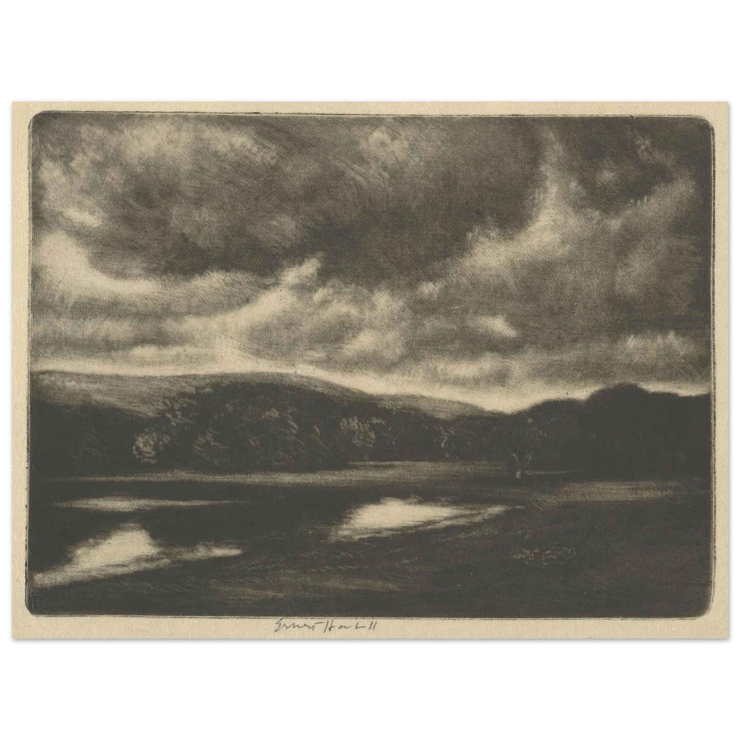 Evening Shadows (1919-1920) Art Print | Ernest Haskell - Framed Poster - 30x40 cm / 12x16″ - Black frame