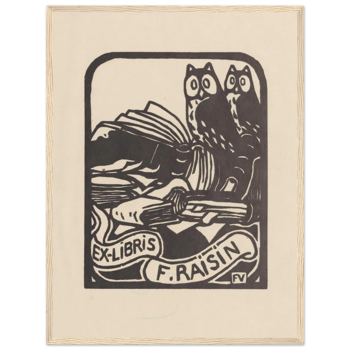 Ex-libris F. Raisin (1893) Art Print | Felix Vallotton - Framed Poster - 30x40 cm / 12x16″ - Black frame