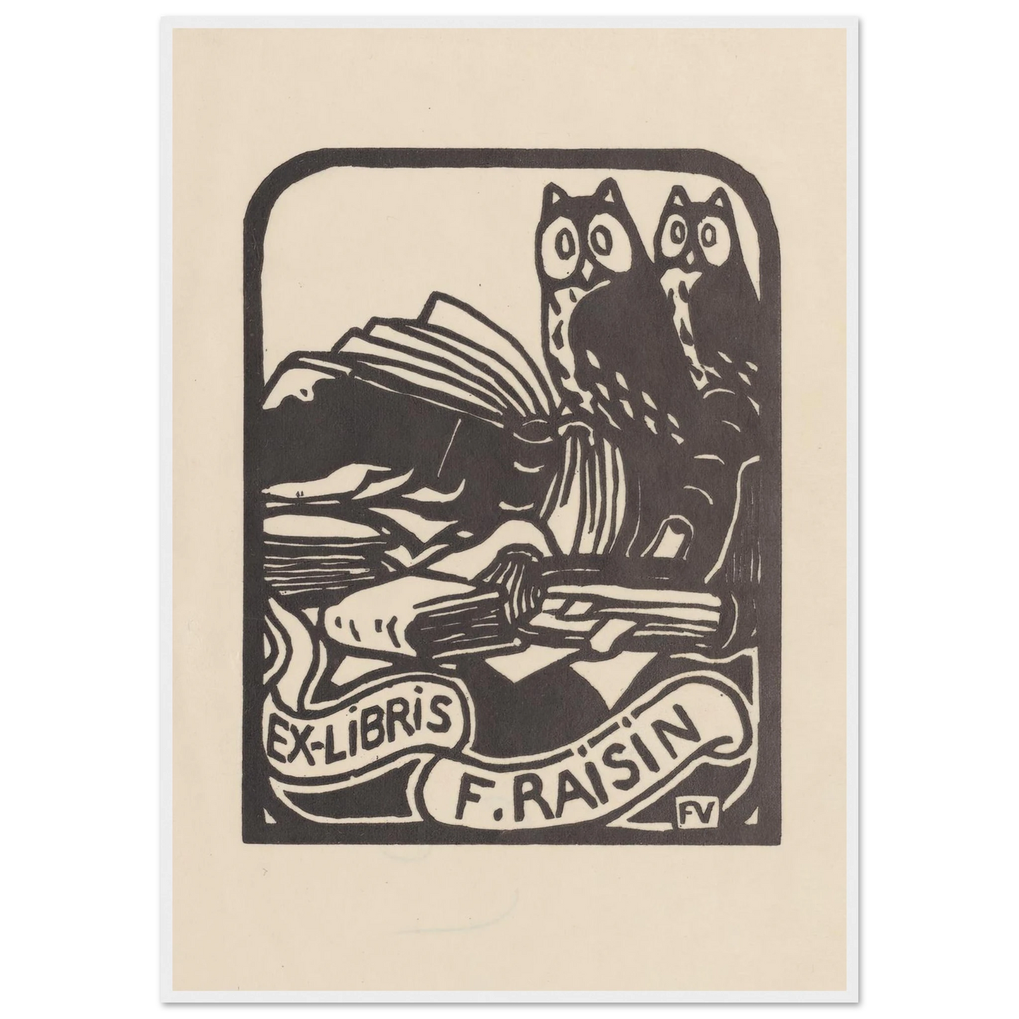 Ex-libris F. Raisin (1893) Art Print | Felix Vallotton - Framed Poster - 30x40 cm / 12x16″ - Black frame