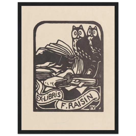 Ex-libris F. Raisin (1893) Art Print | Felix Vallotton - Framed Poster - 30x40 cm / 12x16″ - Black frame