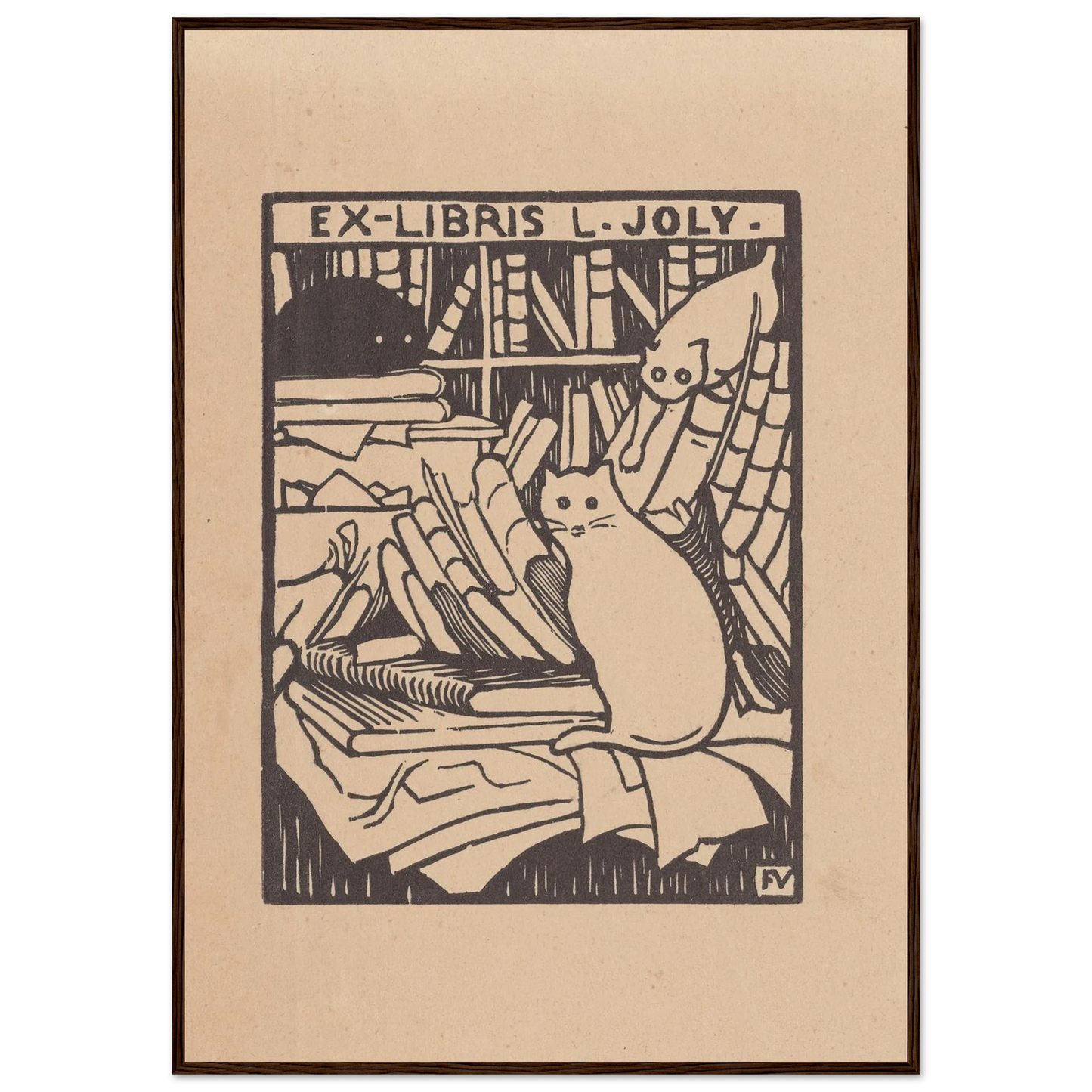 Ex-libris L. Joly (1893) Art Print | Felix Vallotton - Framed Poster - 30x40 cm / 12x16″ - Black frame