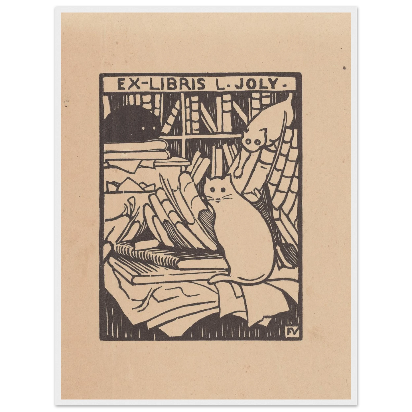 Ex-libris L. Joly (1893) Art Print | Felix Vallotton - Framed Poster - 30x40 cm / 12x16″ - Black frame