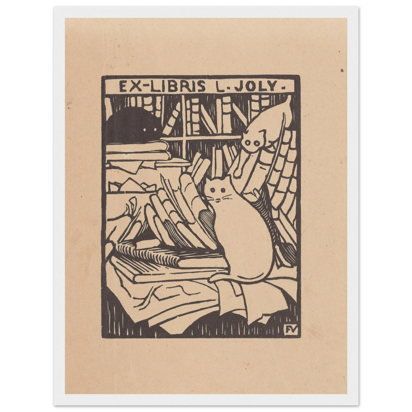 Ex-libris L. Joly (1893) Art Print | Felix Vallotton - Framed Poster - 30x40 cm / 12x16″ - Black frame