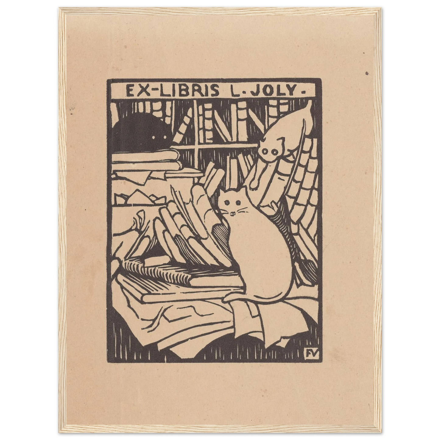 Ex-libris L. Joly (1893) Art Print | Felix Vallotton - Framed Poster - 30x40 cm / 12x16″ - Black frame