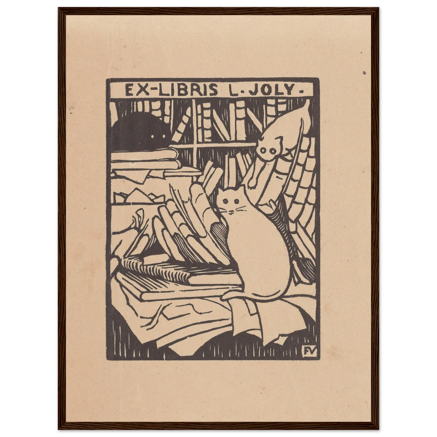 Ex-libris L. Joly (1893) Art Print | Felix Vallotton - Framed Poster - 30x40 cm / 12x16″ - Black frame