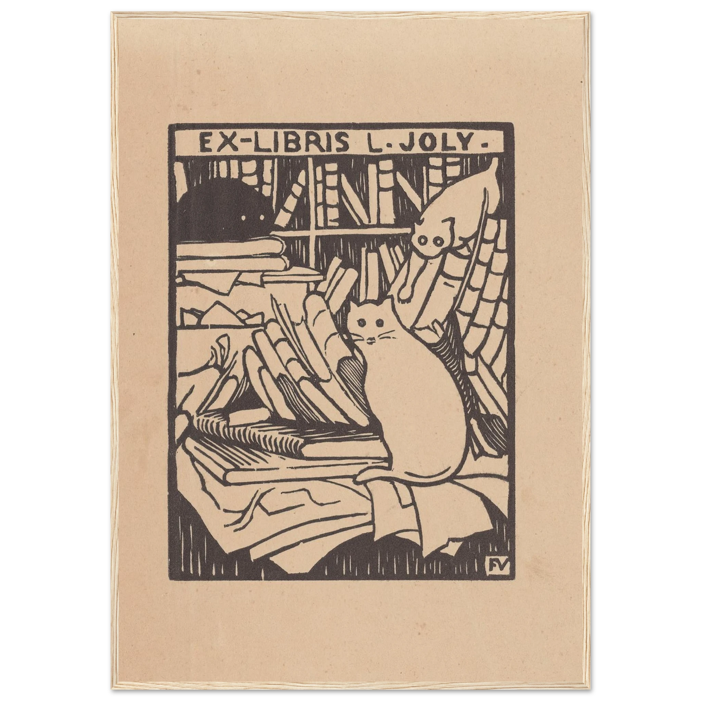 Ex-libris L. Joly (1893) Art Print | Felix Vallotton - Framed Poster - 30x40 cm / 12x16″ - Black frame