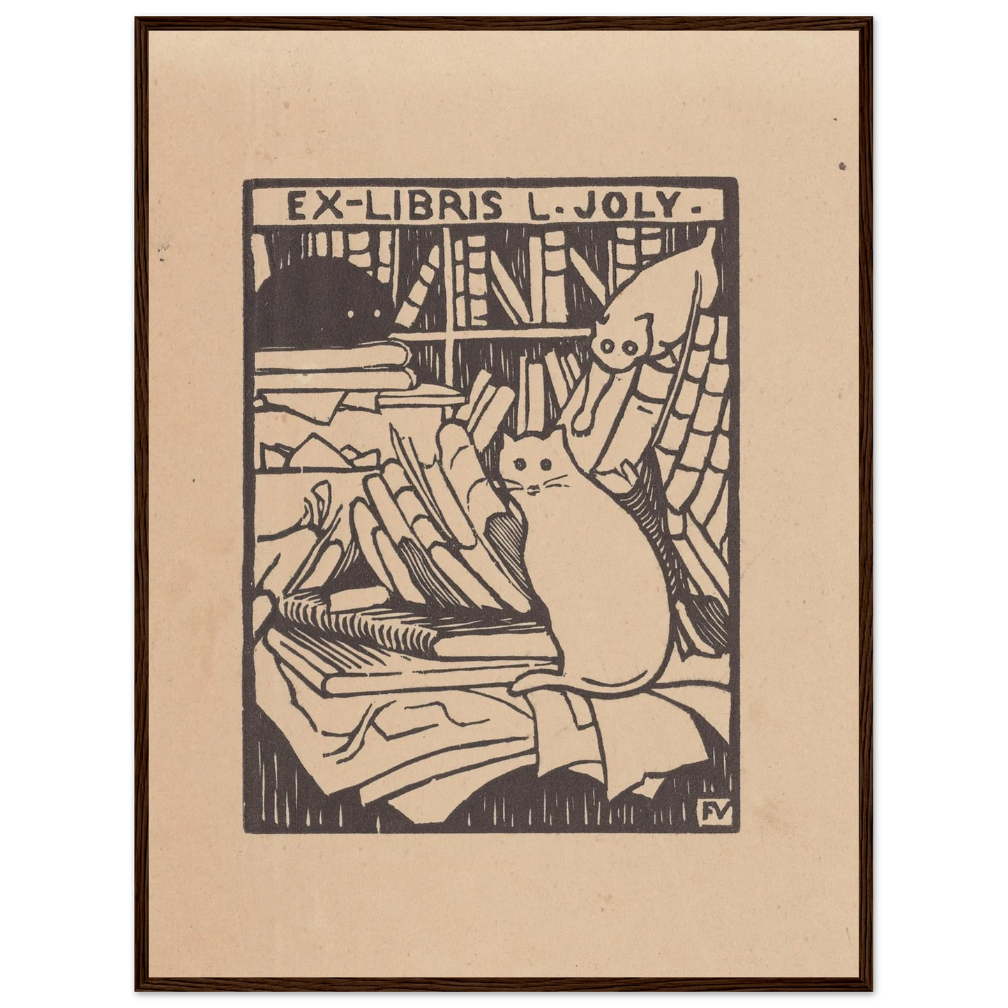 Ex-libris L. Joly (1893) Art Print | Felix Vallotton - Framed Poster - 30x40 cm / 12x16″ - Black frame