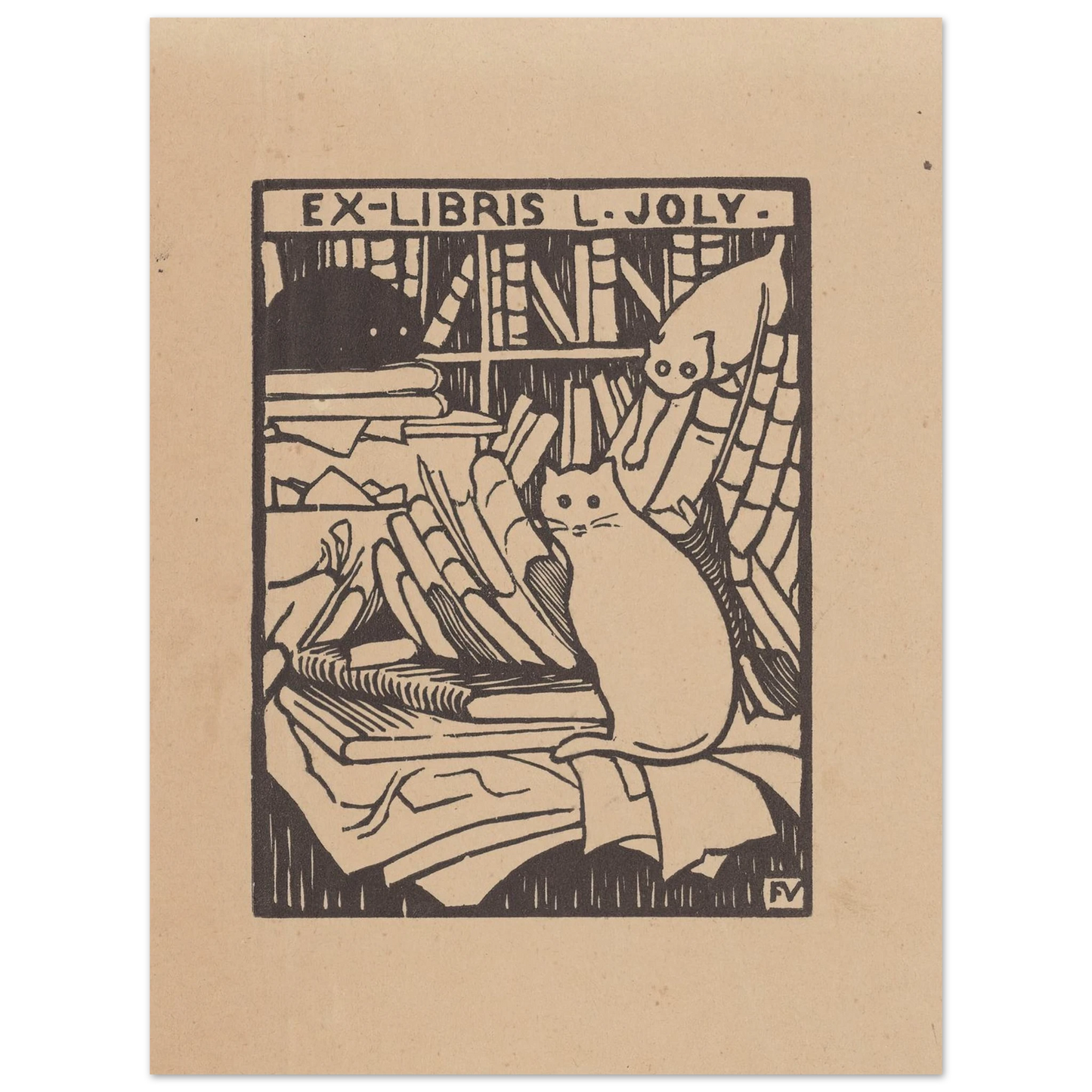 Ex-libris L. Joly (1893) Art Print | Felix Vallotton - Framed Poster - 30x40 cm / 12x16″ - Black frame