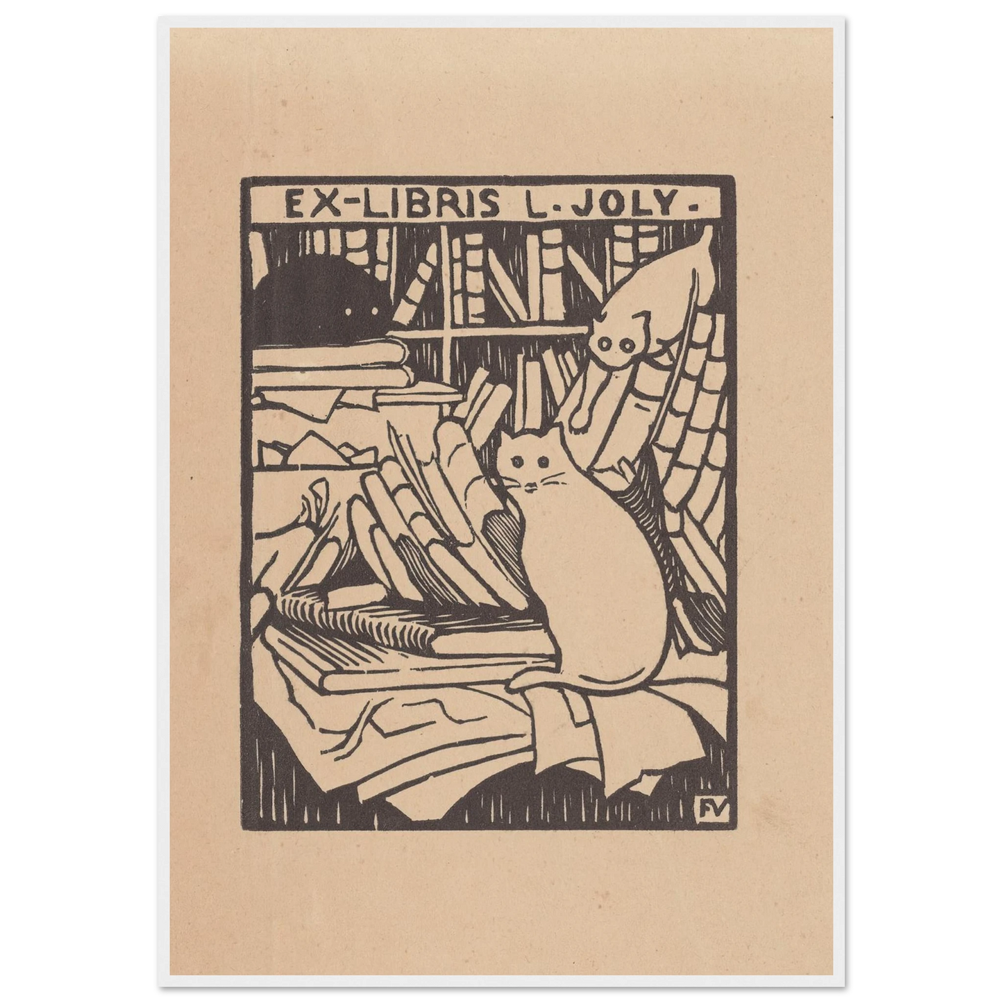 Ex-libris L. Joly (1893) Art Print | Felix Vallotton - Framed Poster - 30x40 cm / 12x16″ - Black frame