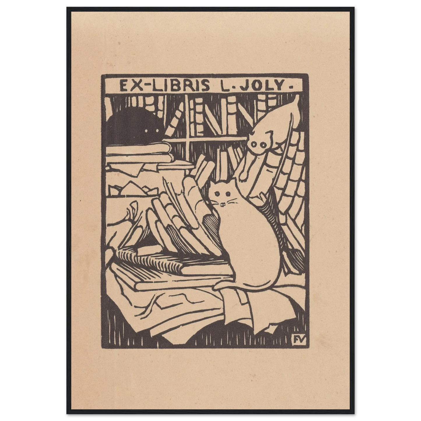 Ex-libris L. Joly (1893) Art Print | Felix Vallotton - Framed Poster - 30x40 cm / 12x16″ - Black frame