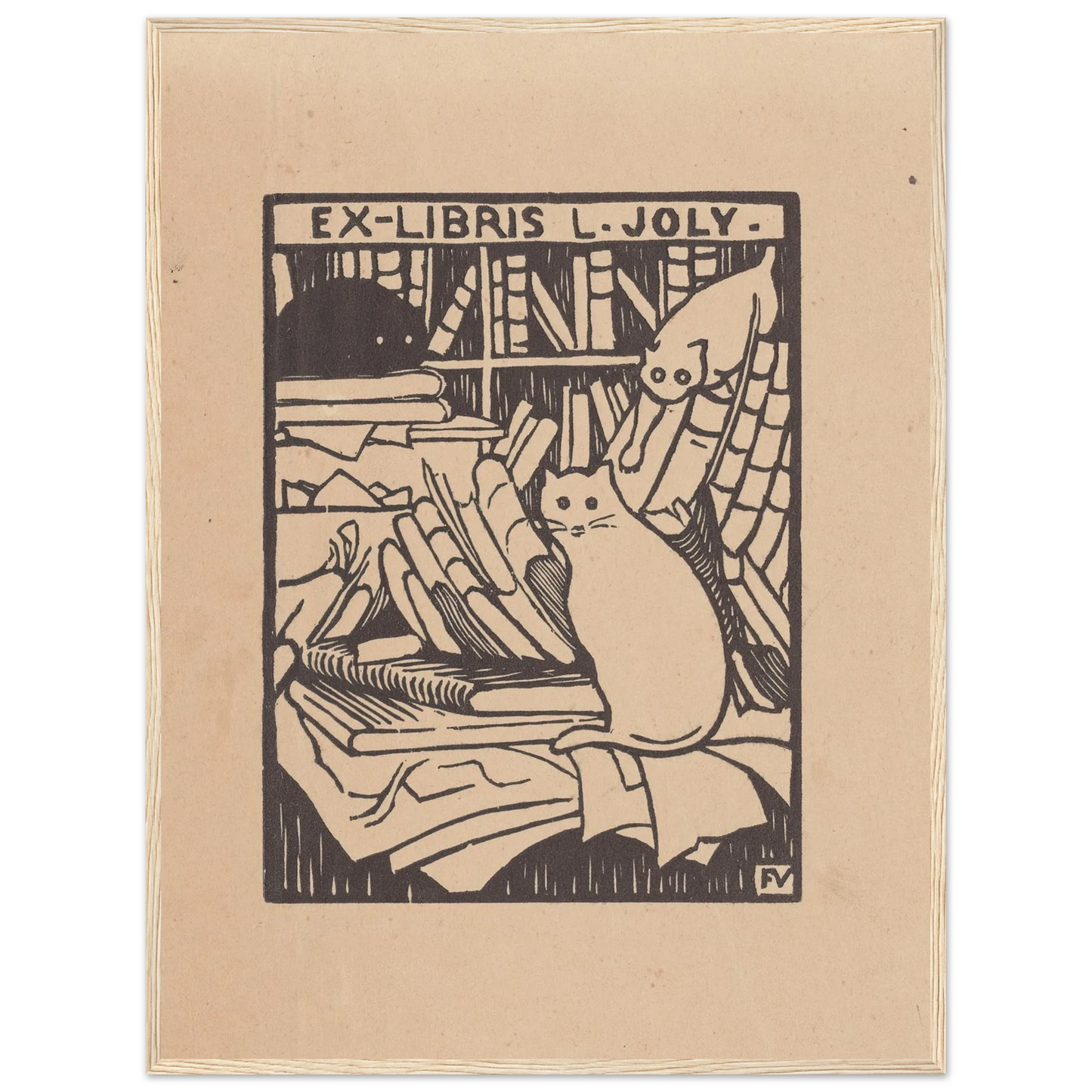 Ex-libris L. Joly (1893) Art Print | Felix Vallotton - Framed Poster - 30x40 cm / 12x16″ - Black frame