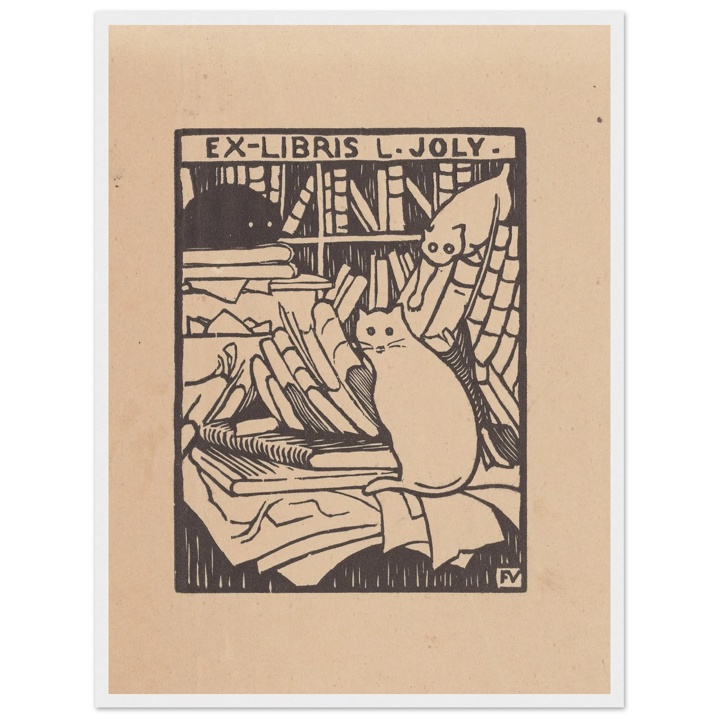 Ex-libris L. Joly (1893) Art Print | Felix Vallotton - Framed Poster - 30x40 cm / 12x16″ - Black frame