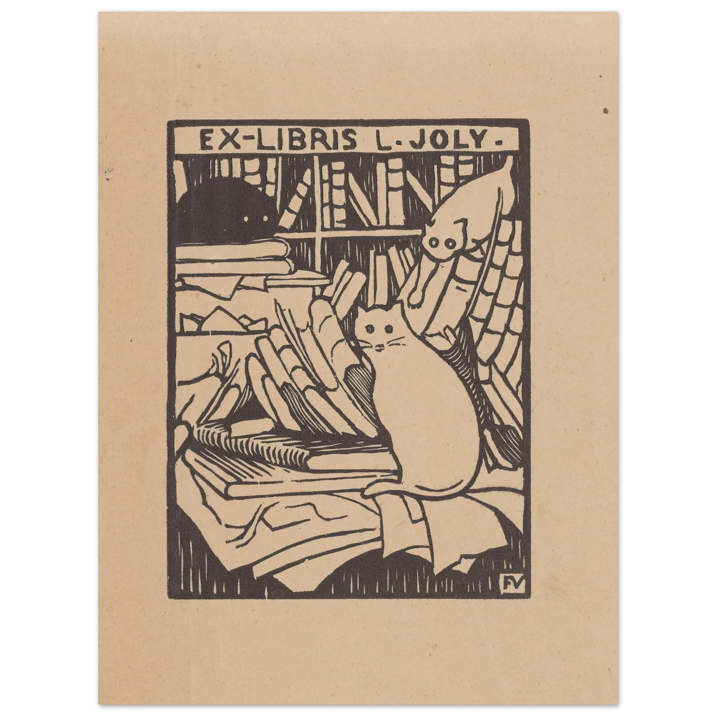 Ex-libris L. Joly (1893) Art Print | Felix Vallotton - Framed Poster - 30x40 cm / 12x16″ - Black frame