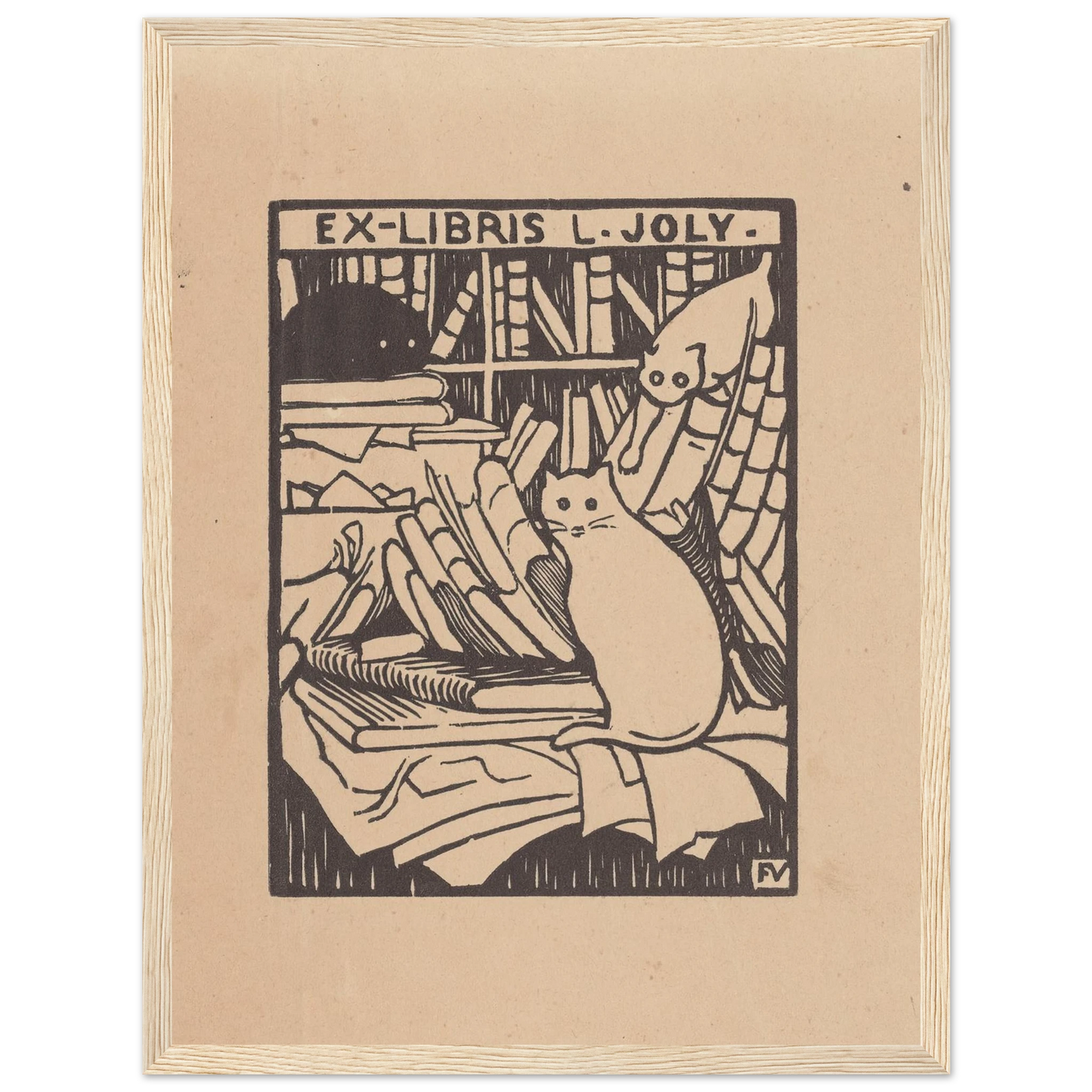 Ex-libris L. Joly (1893) Art Print | Felix Vallotton - Framed Poster - 30x40 cm / 12x16″ - Black frame