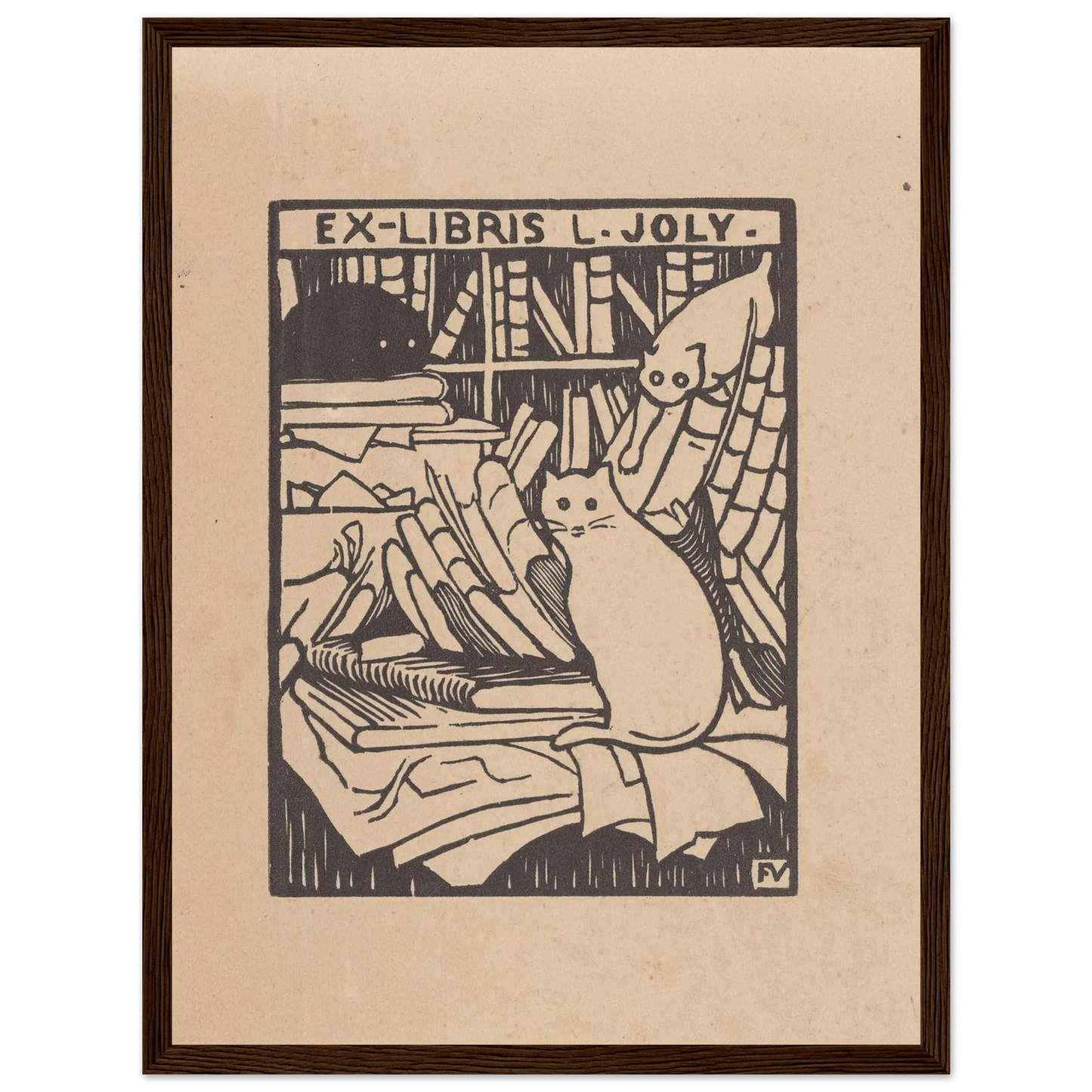 Ex-libris L. Joly (1893) Art Print | Felix Vallotton - Framed Poster - 30x40 cm / 12x16″ - Black frame