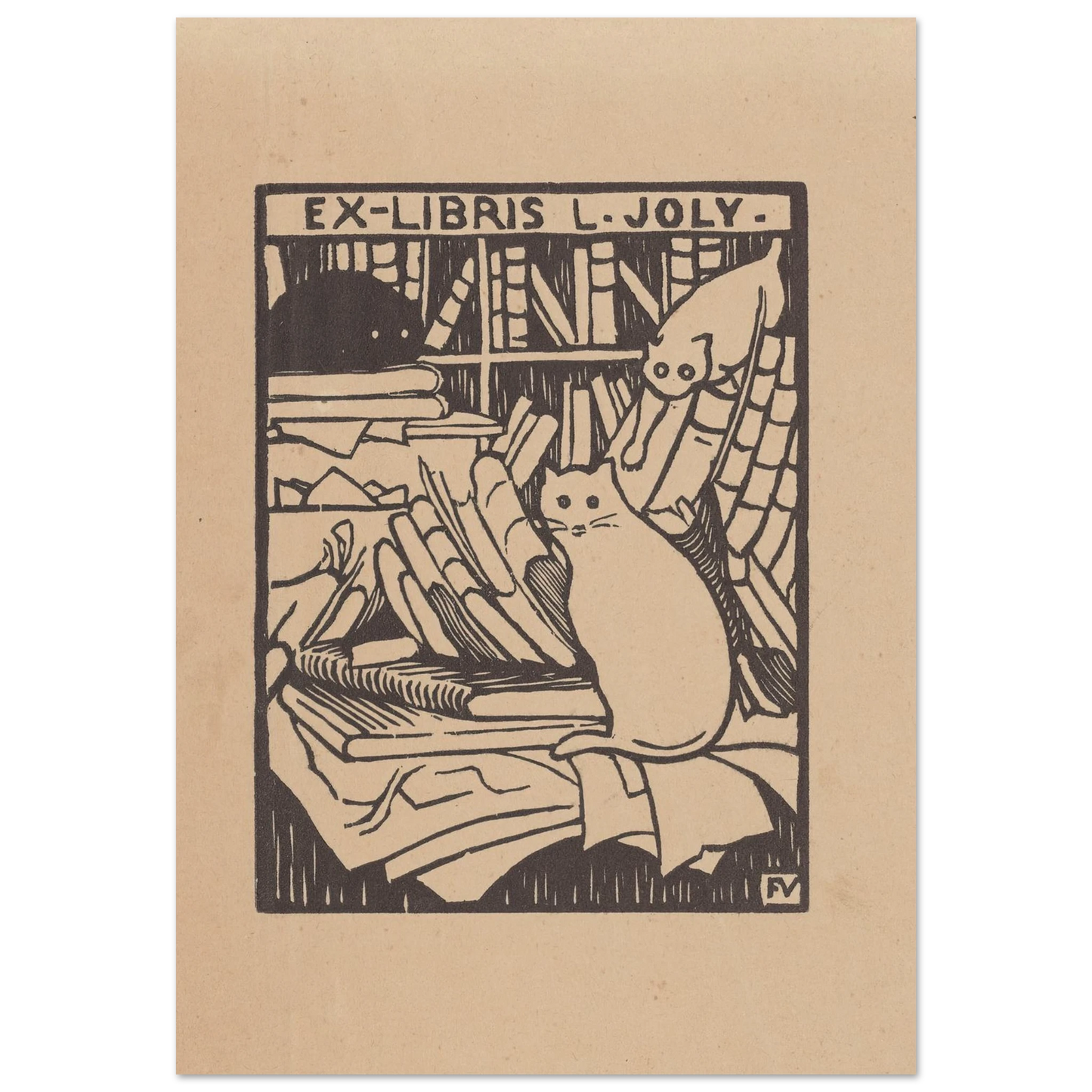 Ex-libris L. Joly (1893) Art Print | Felix Vallotton - Framed Poster - 30x40 cm / 12x16″ - Black frame