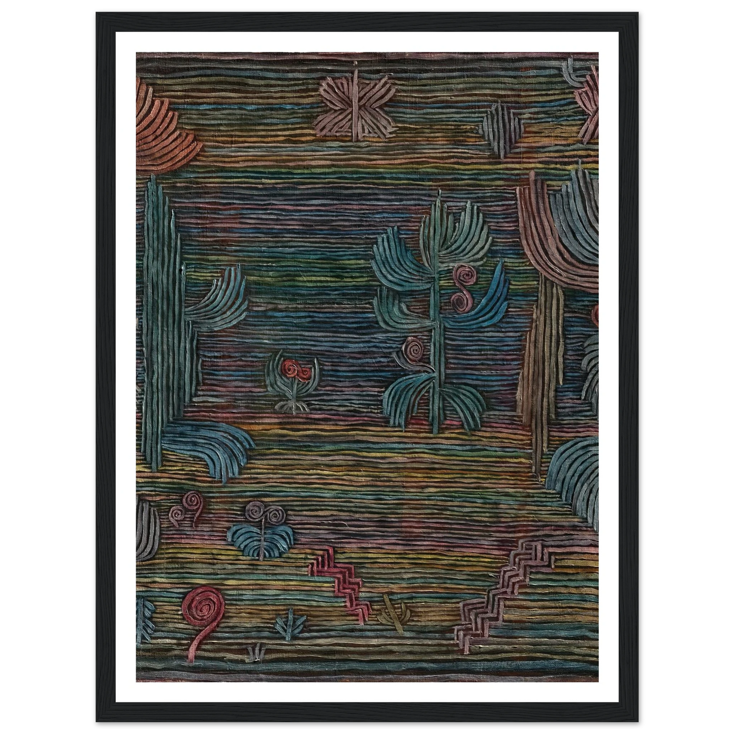 Exotischer Garten (1926) Art Print | Paul Klee - Framed Poster - 30x40 cm / 12x16″ - Black frame