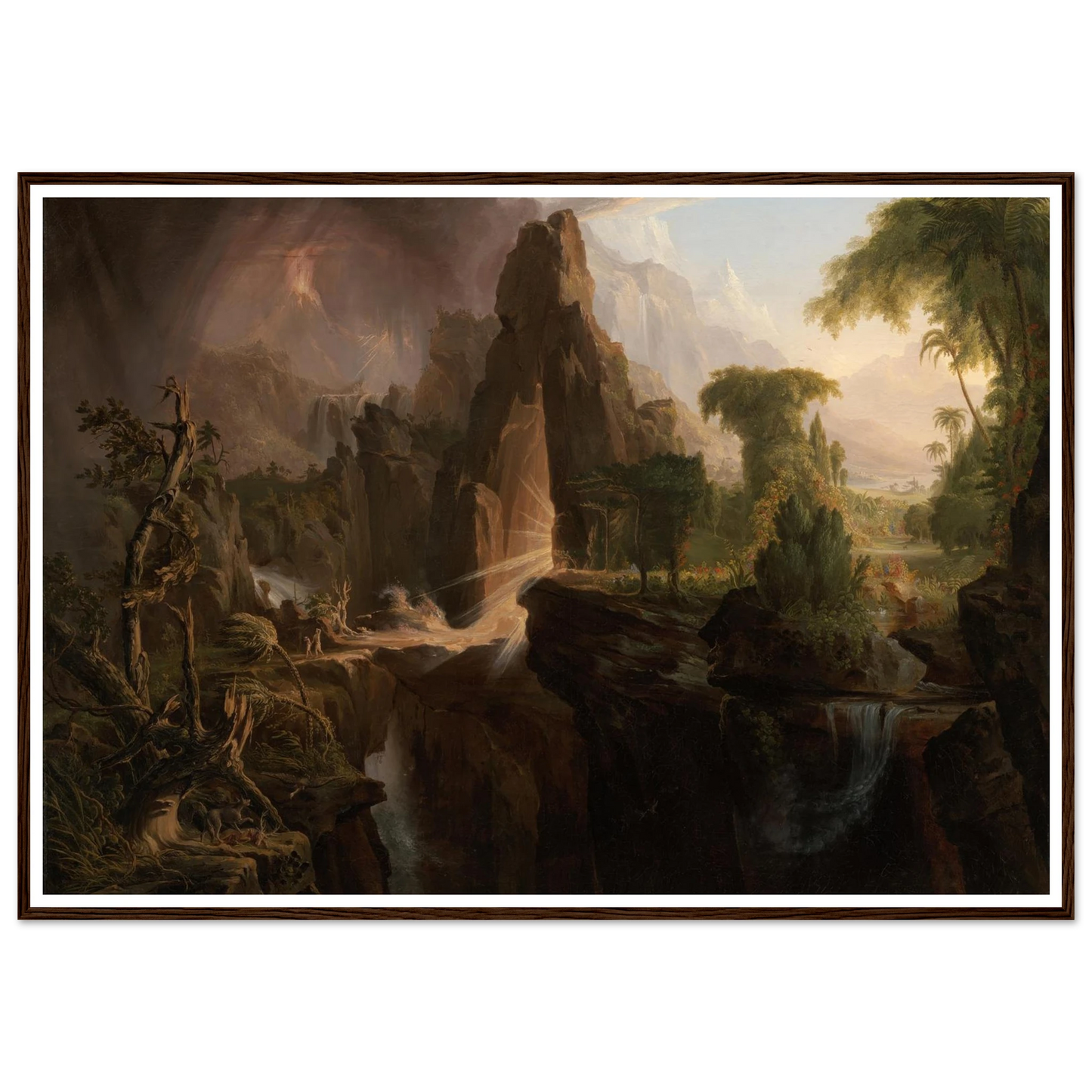 Expulsion from the Garden of Eden (1828) Art Print | Thomas Cole - Framed Poster - 30x40 cm / 12x16″ - Black frame