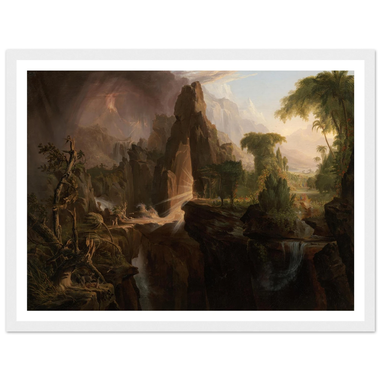 Expulsion from the Garden of Eden (1828) Art Print | Thomas Cole - Framed Poster - 30x40 cm / 12x16″ - Black frame