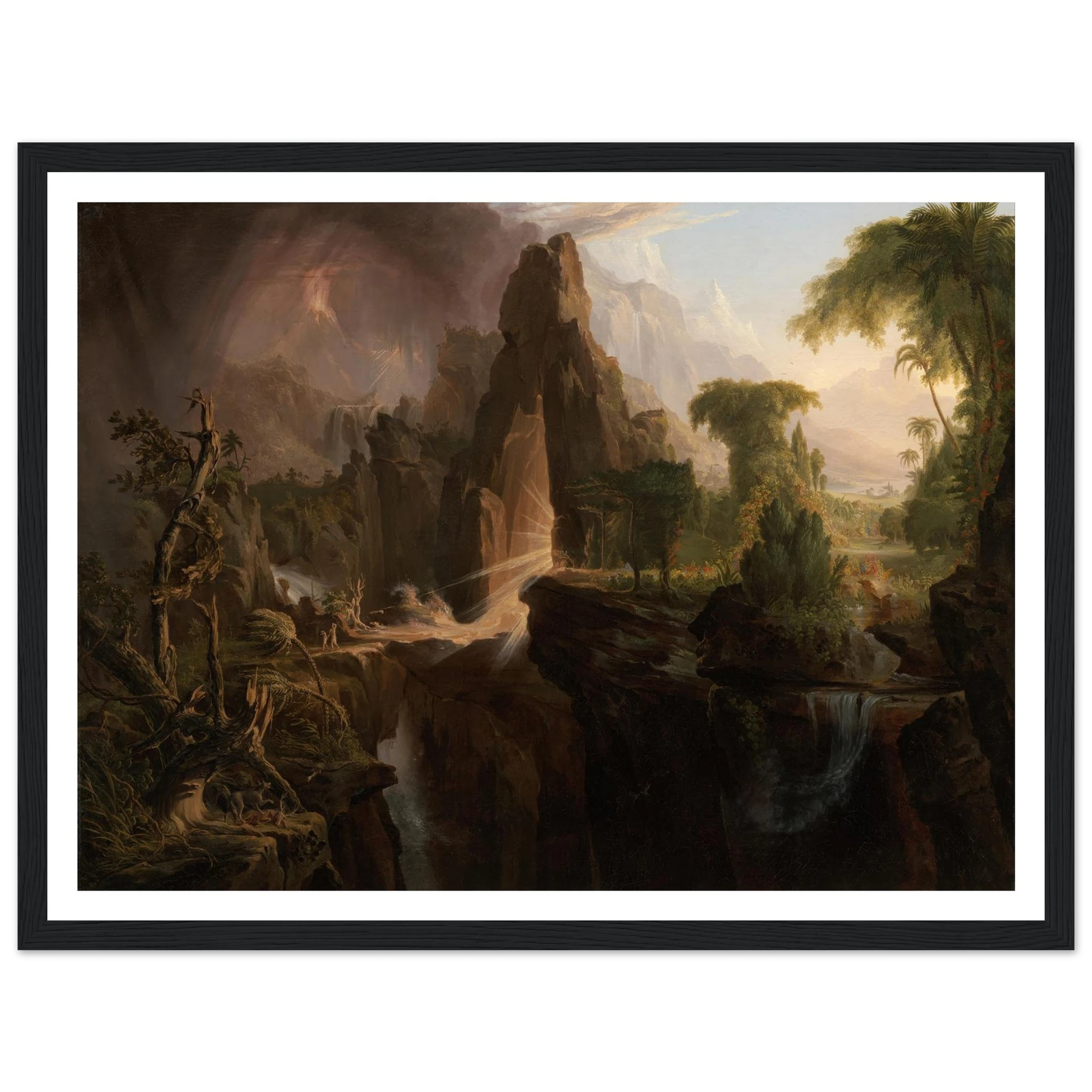 Expulsion from the Garden of Eden (1828) Art Print | Thomas Cole - Framed Poster - 30x40 cm / 12x16″ - Black frame
