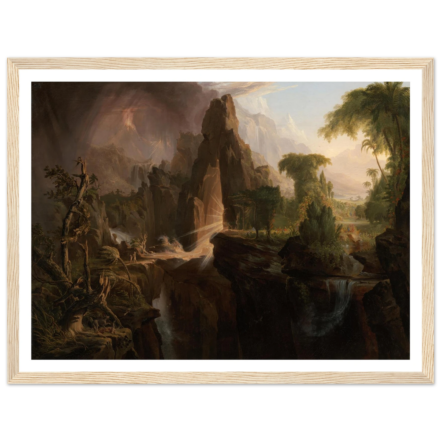 Expulsion from the Garden of Eden (1828) Art Print | Thomas Cole - Framed Poster - 30x40 cm / 12x16″ - Black frame