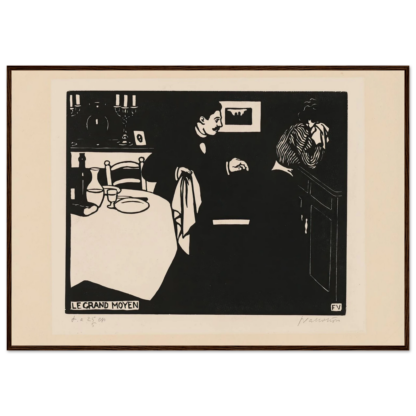 Extreme Measure (Le grand moyen) (1898) Art Print | Felix Vallotton - Framed Poster - 30x40 cm / 12x16″ - Black frame