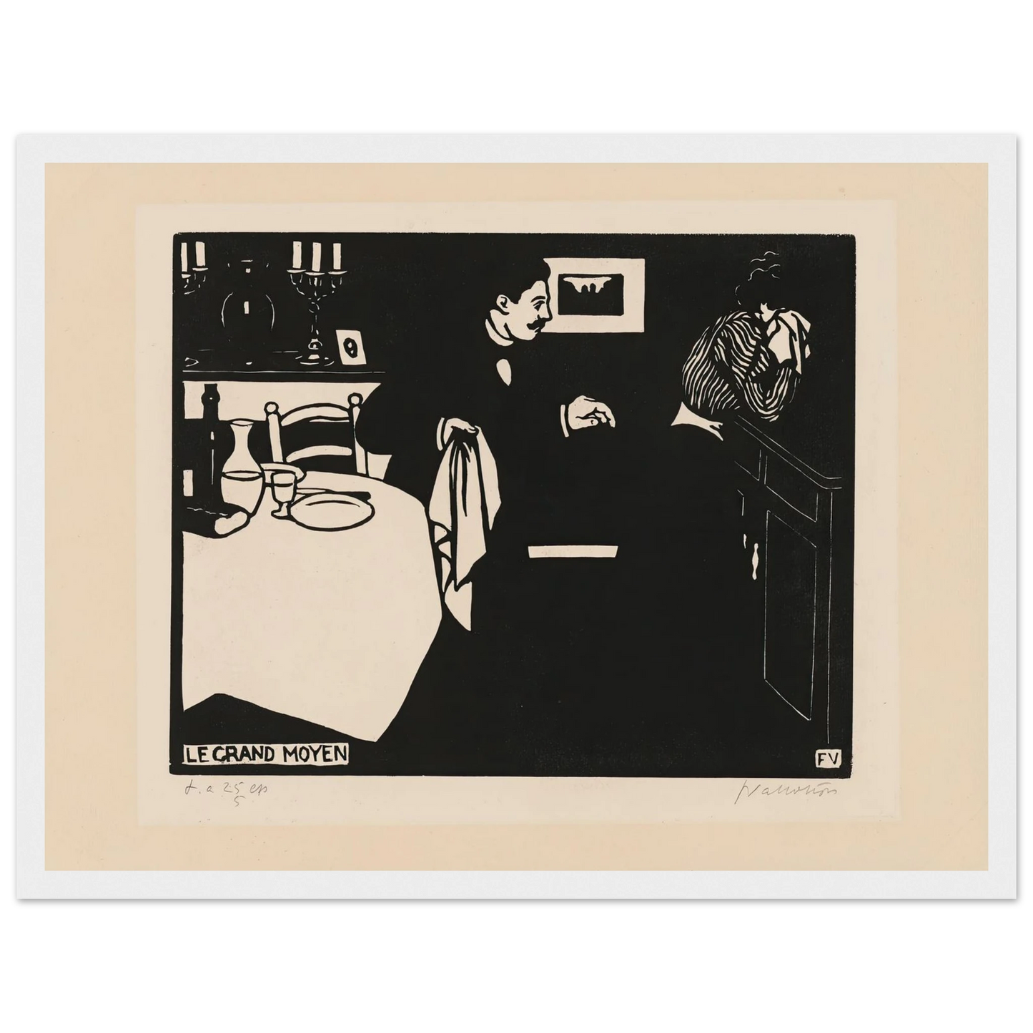 Extreme Measure (Le grand moyen) (1898) Art Print | Felix Vallotton - Framed Poster - 30x40 cm / 12x16″ - Black frame