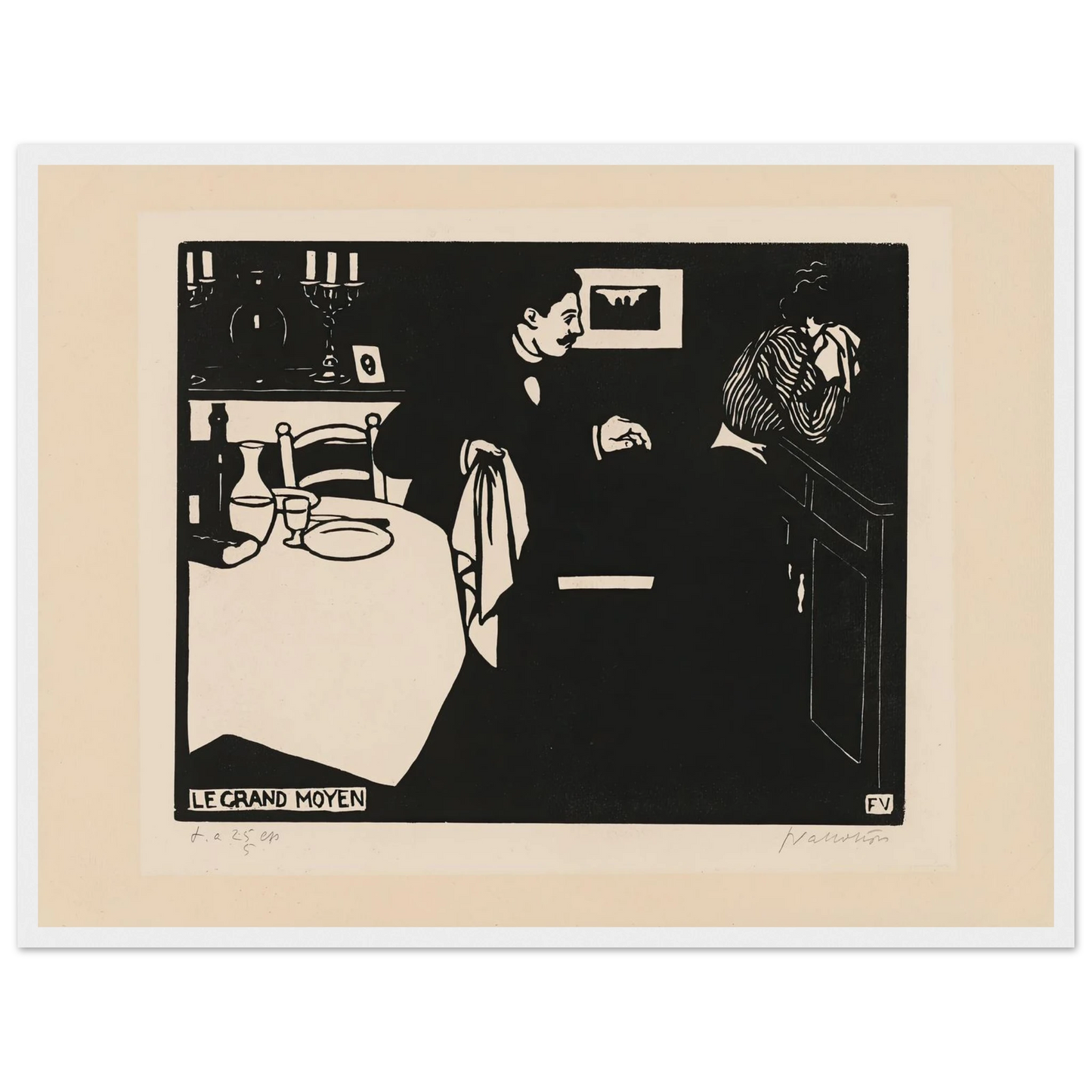 Extreme Measure (Le grand moyen) (1898) Art Print | Felix Vallotton - Framed Poster - 30x40 cm / 12x16″ - Black frame